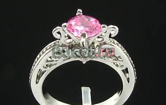 Кольцо с розовым сапфиром и бриллиантами Москва