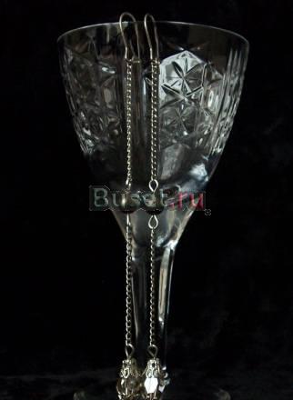 Серьги кристаллы и жемчуг Swarovski дл.10,5 см Пермь