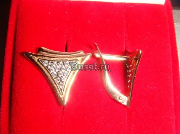 Крупные  серьги  золото 585 проба Москва