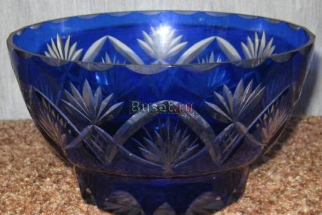 Салатница. цветное стекло.гранение Москва