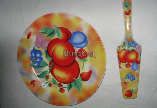 Блюдо для торта с лопаткой Москва