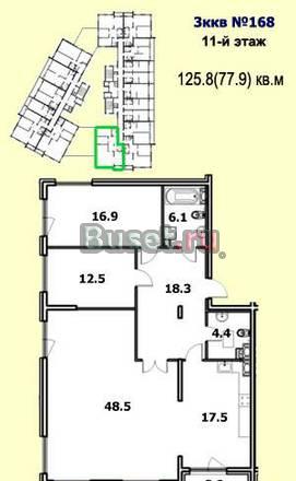 Строящаяся 3-комнатная квартира 125м на 11 этаже Санкт-Петербург