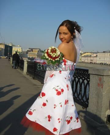 Платье белое с розами + перчатки Москва