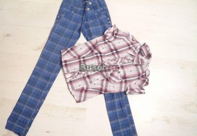 Легкие,клетчатые брючки и блузка Люберцы