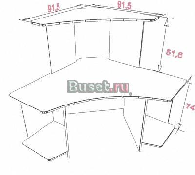 Угловой компьютерный стол с тумбой Москва