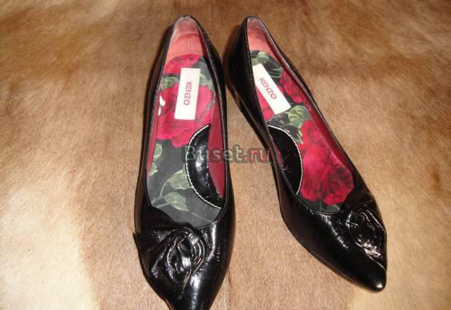 Черные туфли Kenzo (Кензо). Оригинал (кожа, лак) Москва