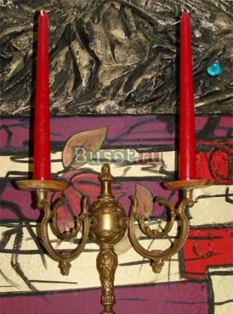 Старинный бронзовый подсвечник Москва