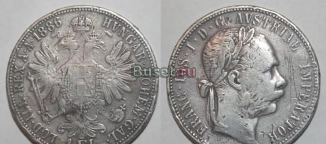 1 флорин 1886 г. Австро-Венгрия серебро Москва