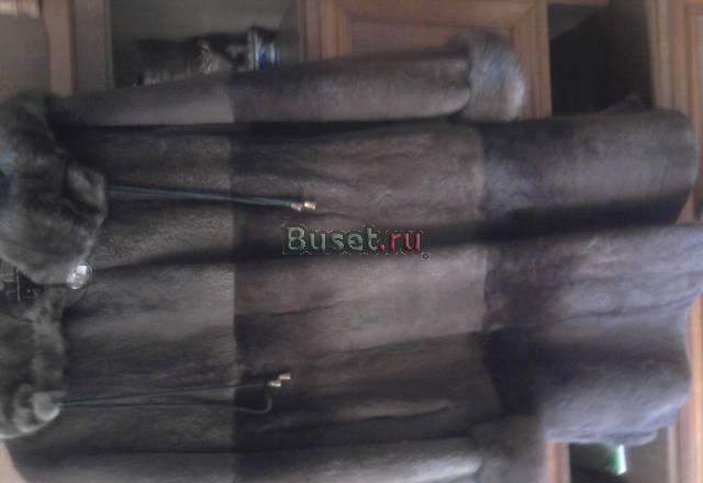 Шуба из щип бобра с капюш из норки Электросталь