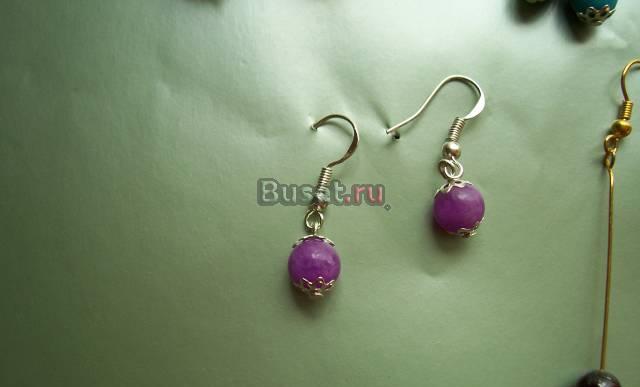 Серьги серебряные с нефритом Москва