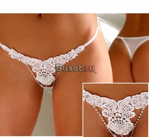 Кружевные стринги с кристаллами Санкт-Петербург