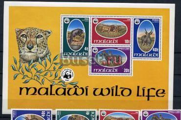 Малави, Звери, WWF, 1978, 4 марки+блок Санкт-Петербург
