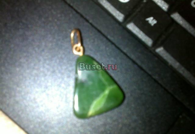 Подвеска золото+зеленая яшма Москва