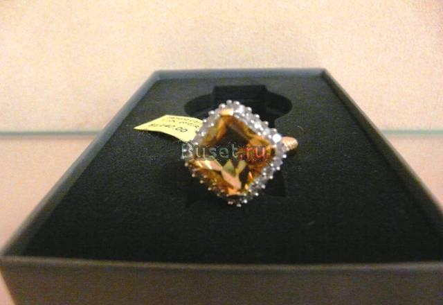 Новое стильное кольцо с цирконом и брильянтами Москва
