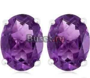 Серебряные серьги с аметистом Москва