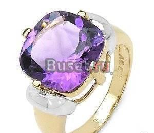 Позолоченное кольцо с аметистом Москва