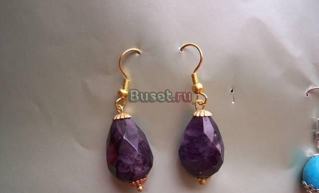 Серьги с аметистом Москва