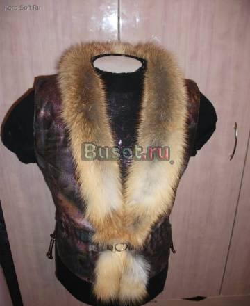 Жилетка с опушкой из рыжей лисы новая Самара