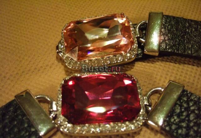 Браслеты с камнями на кожаном ремешке Москва