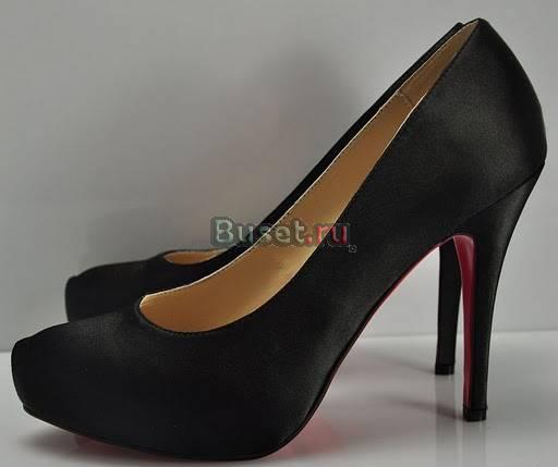 Атласные черные туфли christian louboutin Санкт-Петербург