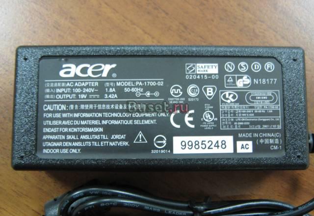 Блок питания 19V 3.42A 65W Acer Asus Toshiba Москва