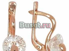 Комплект (серьги+кольцо) позолоченные с фианитами Москва