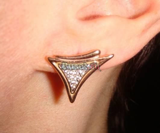 Крупные  серьги  золото 585 проба Москва