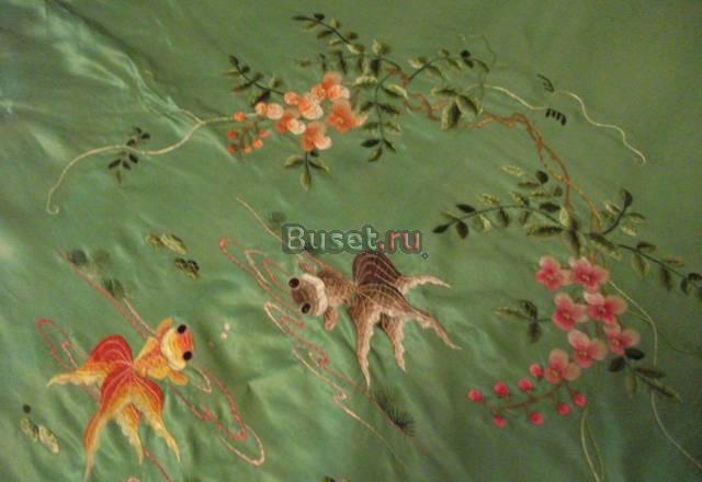 Скатерть шелк натуральный вышитая шелком Япония Москва