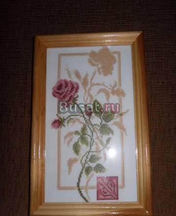 Картина вышитая "Отражение розы" Москва