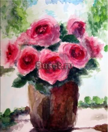 "Розы", акварель. А3 Москва