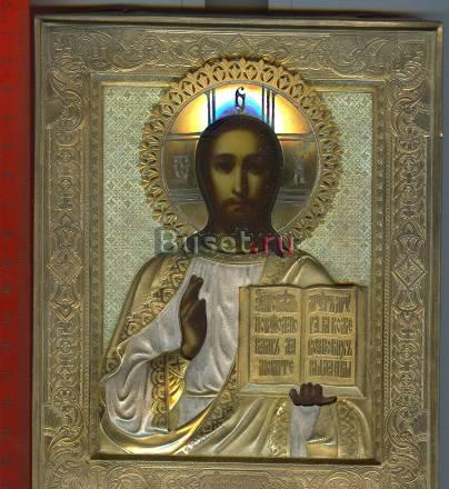 Икона Вседержитель серебряный оклад 84 проба Москва