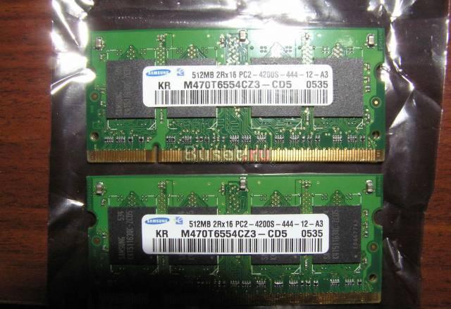 2 x 512 Mb Samsung PC2-4200S M470T6554CZ3-CD5 Москва