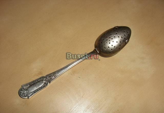 Серебряная чайная заварочная ложка. 875 проба Москва
