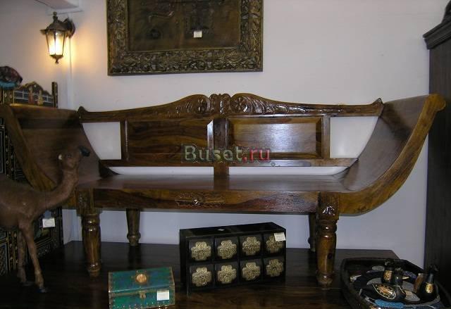 Скамья деревянная из Индии Москва