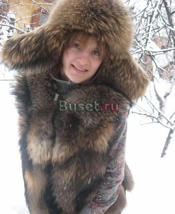 Меховой жилет из енота, жилетка Москва