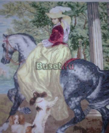 Утренняя прогулка, вышивка крестом, 37x44, багет Саратов