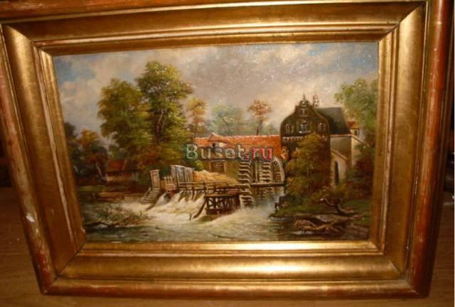 Картина "Старая мельница". Германия, 1890 Москва