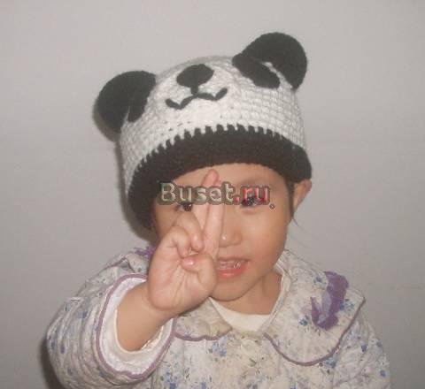 Панда .шерстяная шапочка  от 4 лет и дальше Москва