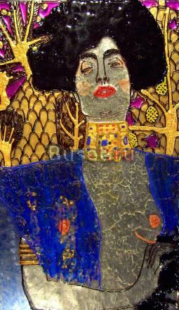 Витраж-картина из стекла. Юдифь. г. Климт Москва