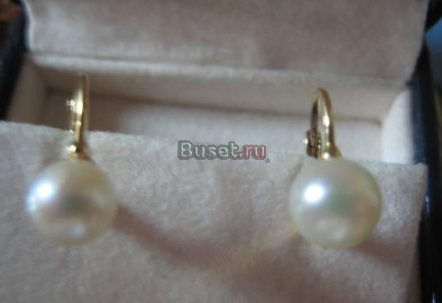 Роскошные серьги золото с жемчужинами Москва
