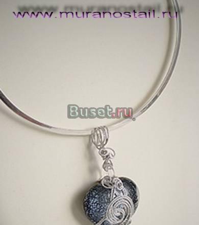 Колье серебро 925 и муранское стекло Москва