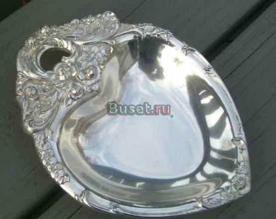 ваза Сердце,посеребрение,30г,Италия,антикв-т,(метка серебро) Владивосток