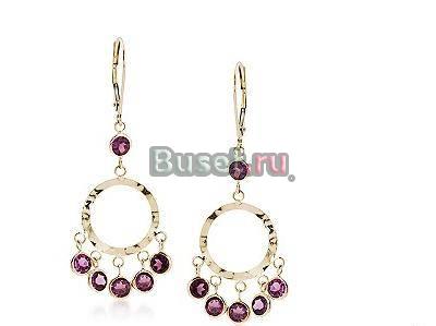 Золотые серьги-гранаты 2,75 карата Москва