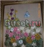 Картина, вышитая лентами Москва