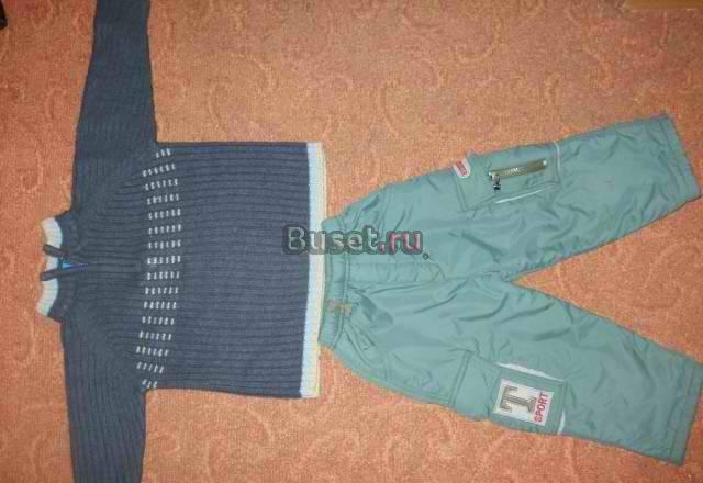 Утепленные брюки+свитер+х/Б джемпер р.92 Москва