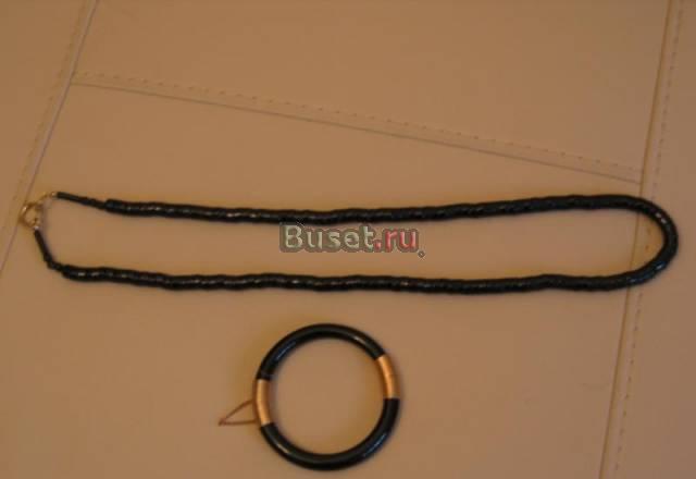 Черные браслет и бусы Москва