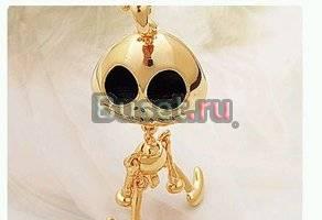 Cute Skull Pendant Chain Golden Москва