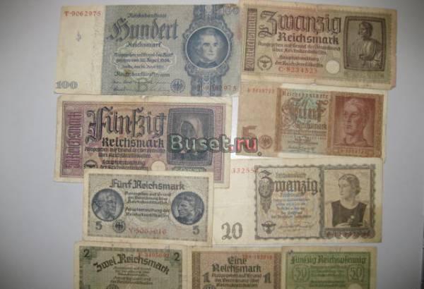 набор бумажных денег Германии (1933-1945) 9 штук Санкт-Петербург