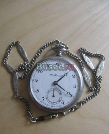 Часы карманные " Мозер" 19 век серебрение Москва