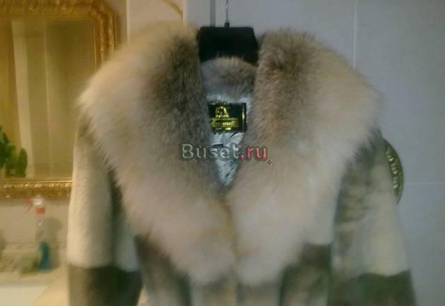 Новая шуба из щипаного бобра 125 см с лисой Москва